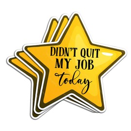 (3Pcs) Didn't Quit My Job Today Sticker Motivation Quote Support Coworker Decals Waterproof Vinyl Sticker for Books Laptops Phones Water Bottles Kindle 3 Inch