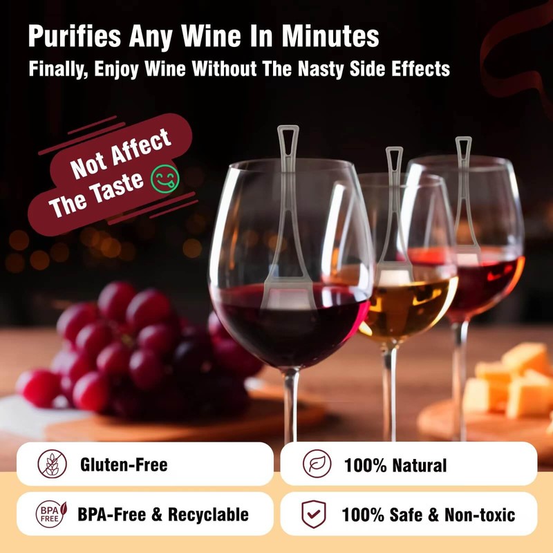 Wine Filters,Remove Sulfite and Histamine,Stick Purifier Alleviates Wine Allergies,Purify Wine