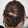Yheakne Boho Leaf Hair Comb Gold Wedding Headwear Bridal Side