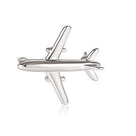 Silver Plated Steel Traffic Plane Brooch Pin Metal, Metal