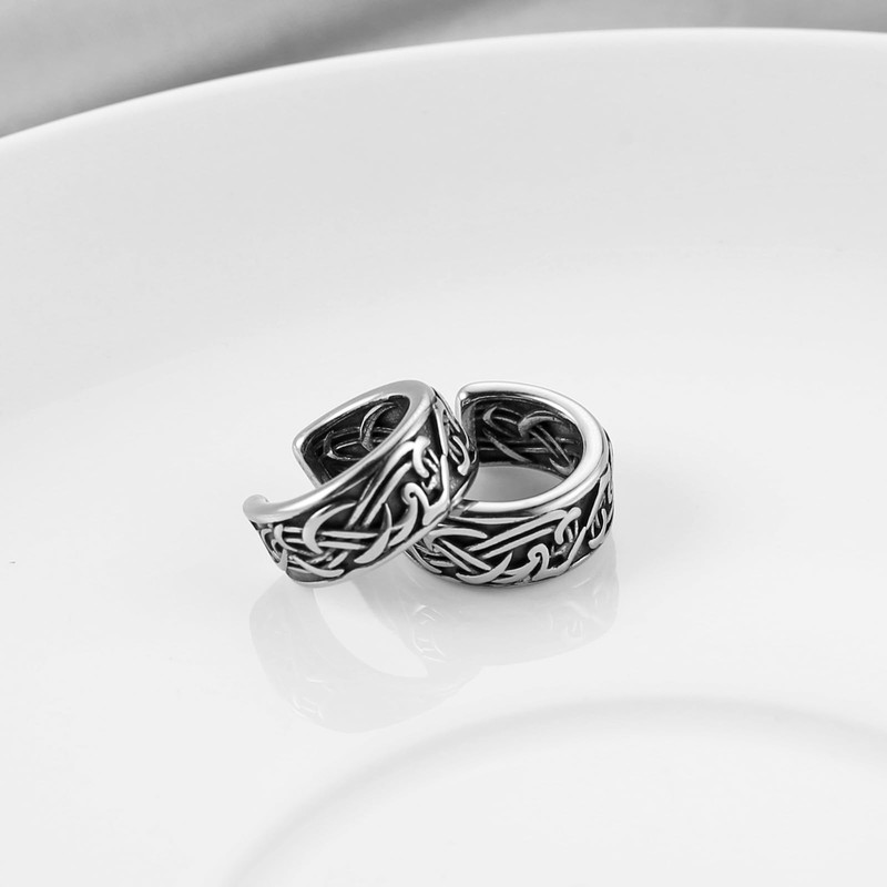 HZMAN Celtic Knot Ear Cuff Earrings for Men Women Stainless
