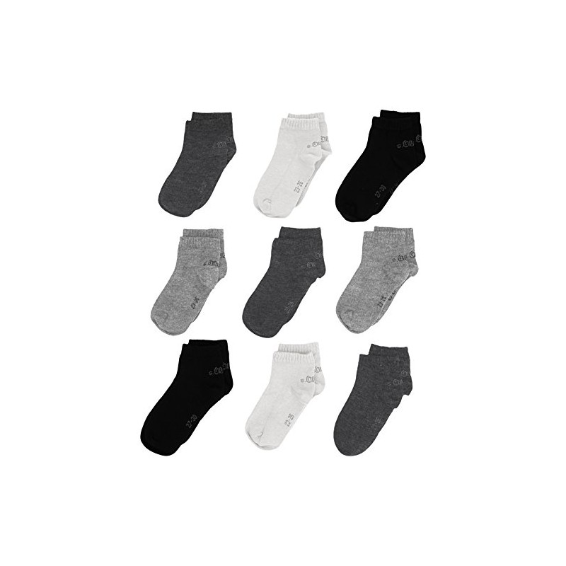 s.Oliver Boys' Trainer Socks (Pack of 9), Grey (grey 49),