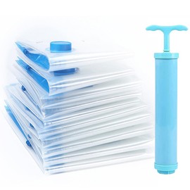 TOUKBEAU Vacuum Storage Bags, 5-Pack Storage Bags Vacuum Pack with Airtight Valve and Hand Pump for Duvets, Bedding, Pillows, Clothes, Quilts, Sweater, Comforters, Dresses, Suitcases - 70 x 50cm