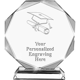 Graduation Crystal Awards, 6.75" Custom Graduation Cap Award with Engraving Included Prime