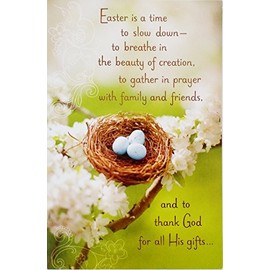 Easter is a time to slow down - to breathe in the beauty of creation, to gather in prayer with family and friends - Thank God for all His Gifts - Religious Greeting Card