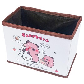 Mangpung Kawaii Collapsible Storage Bin, Cute Capybara Storage Box Foldable Baskets,Office Desk Bathroom Vanity Decor, Cute Capybara Room Decor, for hair accessories,lipstick,makeup brush...