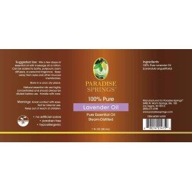Paradise Springs 10x  100% Pure Essential USDA Organic Paradise Springs Lavender Oil 1 FL OZ 30ml