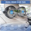 XOOL Clip Car Fan, Adjustable Dual Head 4 Inches 12V