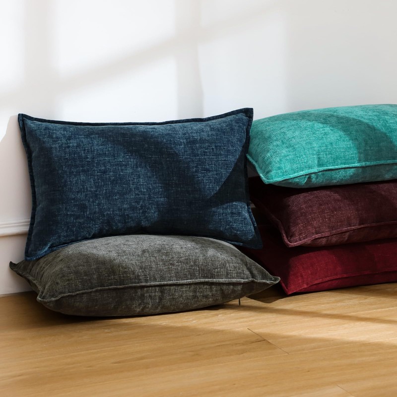 Sungeek Set of 2 Soft Chenille Cushion Covers 30x50cm Lumbar
