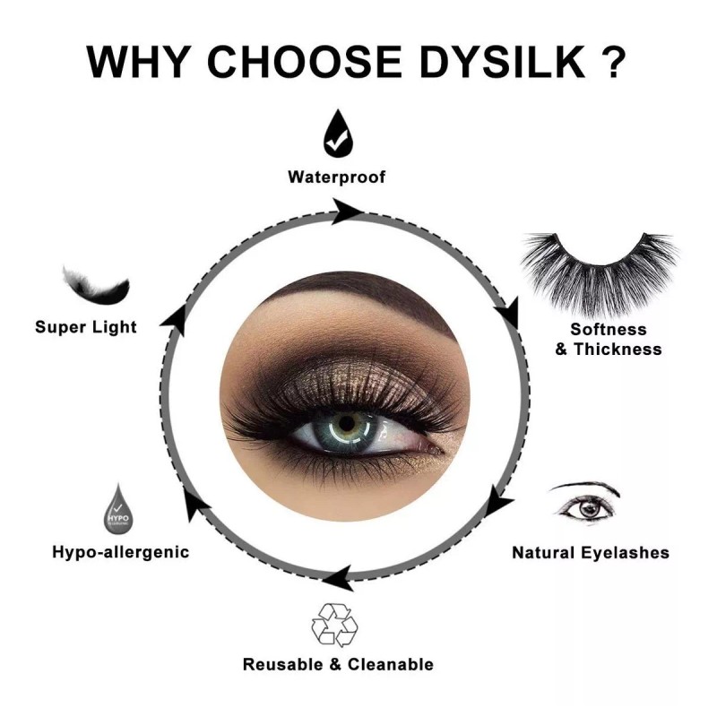 Dysilk 5 Pares De Pestañas Postizas Vista 3d Mullidas Pestañ