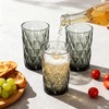 Bandesun Drinking Glass set of 6 Diamond Pattern Kitchen Glassware