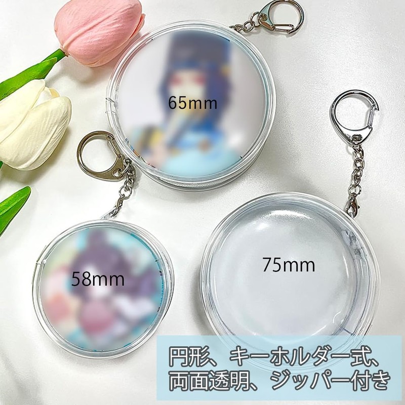 YUYAKESHI Can Badge Cover, Pain Bag, Transparent, Can Batch, Double-Sided