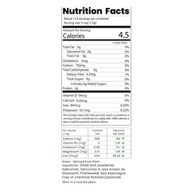 SaltWise Salicornia Green Salt – 50% Low Sodium, Plant-Based Salt Substitute, 100% Dehydrated Salicornia, Natural Umami, No additives (7.05 oz / 200g)
