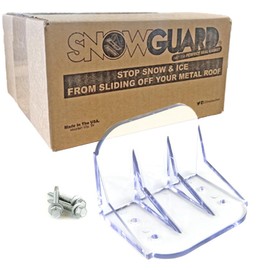 20 Pack Snow Guards for Metal Roofs – Heavy-Duty Polycarbonate with All-Weather Neoprene Washered Screws – Prevents Snow & Ice from Sliding | Made in USA