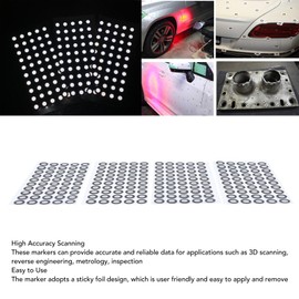 500 Pieces 3D Scan Markers, 6.0mm Inner Diameter, 10mm Outer Diameter for 3D Scanners, Accurate Scanning, with Bright Reflective Film for 3D Scanner Positioning Target