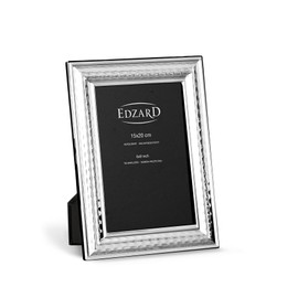 EDZARD Urbino Picture Frame for Photo 15 x 20 cm Elegant Silver-Plated Tarnish-Resistant with Velvet Backing Includes 2 Hangers Photo Frame for Standing and Hanging
