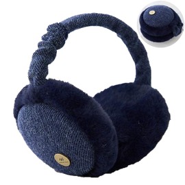 MargGona Warm Earmuffs, Winter Earmuffs for Men and Women, Adjustable Size, Kids Plush Earmuffs, Earmuffs, Foldable, navy