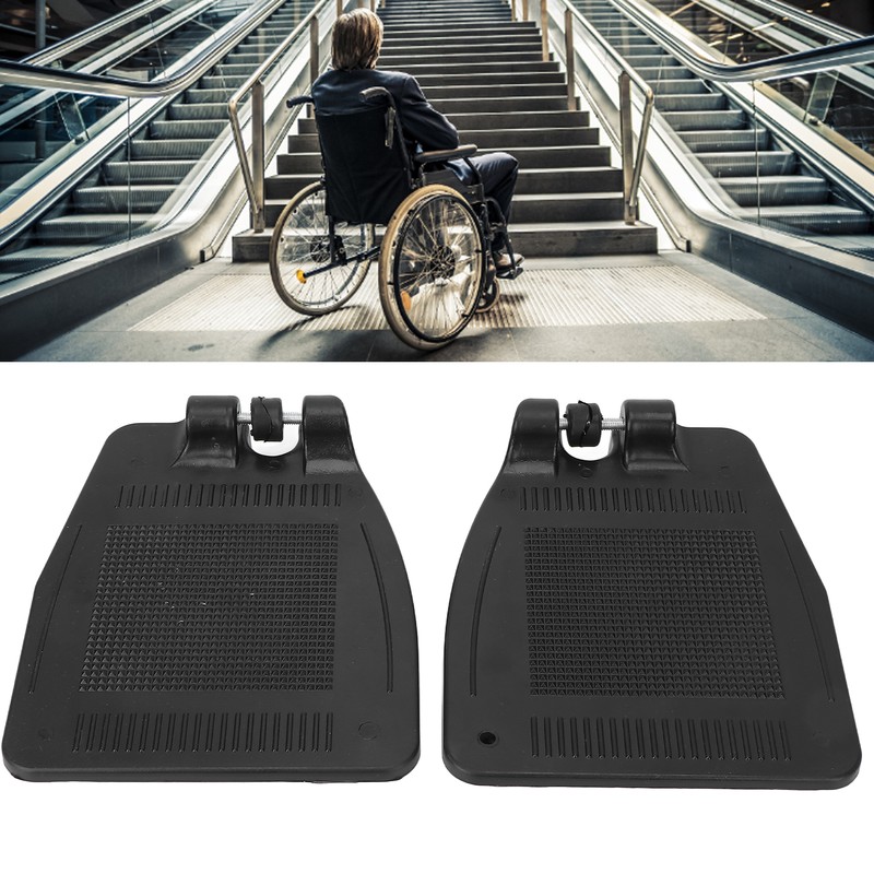 Pair Wheelchair Footplate 19x16cm Footrest Thickened ABS Plastic Nonslip Texture