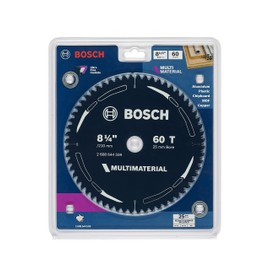 Bosch 1x Multi Material Circular Saw Blade (for Metal, Plastics, Wood, Ø 210 mm - 8 1/4 inch, 60 Teeth, Bore 25 mm, +2X Reduction Rings, Professional Accessories for Circular Saws from Most Brands)