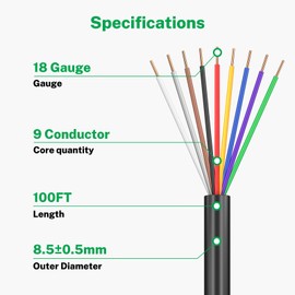 Firmerst 18/9 Solid Sprinkler Wire for up to 8 Valves System 100 Feet