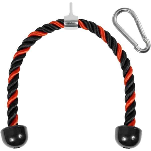 Yes4All Deluxe Red Black Tricep Rope 36 Inches Black Cable