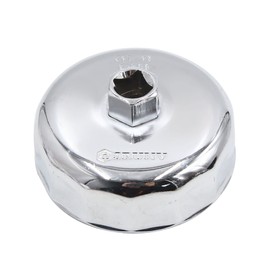 sourcing map 14 Flutes 84 mm Oil Filter Wrench Oil Filter Caps Set Metal Oil Filter Tool Silver