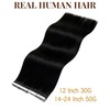 Hetto Tape Extensions Real Hair 55 cm Black Hair Extensions