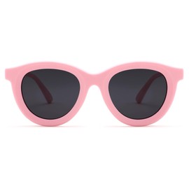 Pro Acme TPEE Rubber Polarized Girls Sunglasses - Unbreakable Flexible Sunglasses UV400 for Age 3-10 Girls and Boys(Pink)