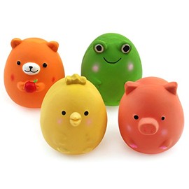 Chiwava 4PCS 2.4'' Squeak látex Juguetes para Cachorros Divertido Animal Conjuntos Mascota interactiva Jugar para pequeño Perro, Varios Colores