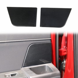 Korlot Carbon Fiber Grain Door Panel Handles Cover Trims Accessories for Ford F150 2021+ for 2023 F250 F350 Super Duty(Rear Door)