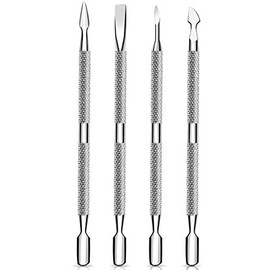 Cuticle Pusher and Cutter Set, Dead Skin Nail Cleaner Tools, Professional Stainless Steel Cuticle Remover, Durable Pedicure Manicure Tools for Fingernails and Toenails.4 Pcs/Set