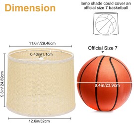 Woven Lampshades Set of 2, Medium Drum Lampshades 11.6" Top x 12.6" Bottom x 9.8" High, Seaside village Farmhouse Lampshades (Spider Fitter), Beside Light Hanging Lamp Cover, Easy Assembly Required