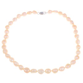Treasure Bay Classic 8-9mm Natural Freshwater Baroque Pink Pearl Necklace 45cm