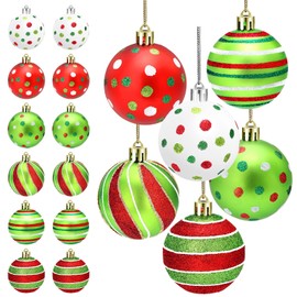 12 Pcs Christmas Ball Ornaments Glittering Hanging Balls Set for Christmas Tree Decorations, Shatterproof Xmas Balls for Home Holiday Party Decorations, DIY Craft Gifts, 2.4 Inch