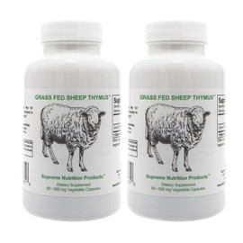 Supreme Nutrition Sheep Thymus - 100% Grass Fed and Finished in New Zealand, 90 Capsules of Pure Ovine Thymus (Pack of 2)