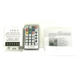 JOYLIT 28 Keys LED RF RGB Remote Controller for LED Strip Lights Input DC12V 30A