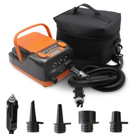 HikerSKY Rechargeable Paddle Board Pump - 16PSI Electric Portable SUP Pump with Battery, Portable Air Pump for Inflatable Tents, Paddle Boards, Kayaks with Inflate and Deflate Function