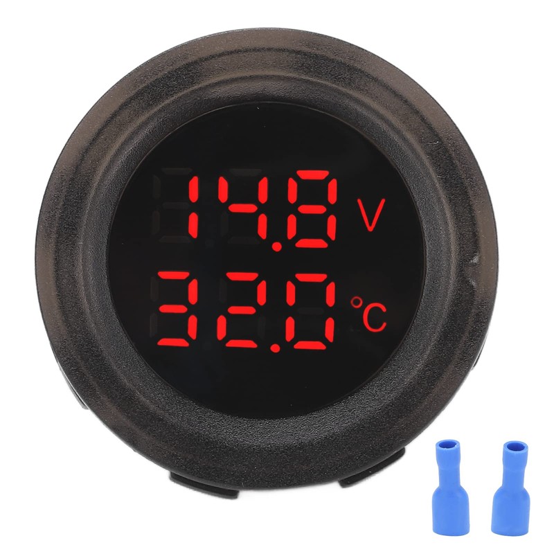 Dual Display Temperature Voltmeter Clear Stable Display Waterproof Simple Installation