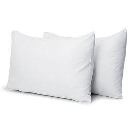 Aspire Homeware White Pillow Cases 2 Pack - Brushed Microfibre Pillow Case with Envelope Closure Standard Size Pillow Cover Shrinkage and Fade Resistant, 50 x 75 Cm