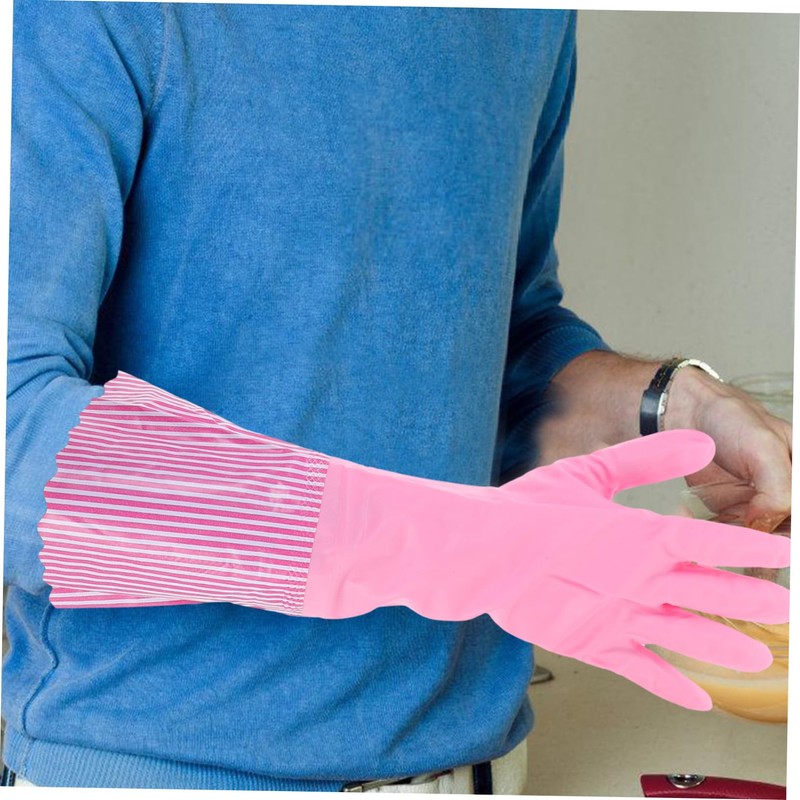 Baluue 3pairs Food Grade Gloves for Dishwashing Kitchen Cleaning Gloves