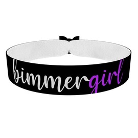 Bimmergirl lila/schwarz Stoffarmband - Langlebiges Satinarmband - Wasserfestes Carwear Accessoire - Stylisches Armband für Auto-Liebhaber - Perfektes Geschenkarmband für Damen und Herren