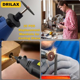 Drilax 25-Pc Rotary Tool Mandrels (1/8" Shank) | Compatible with Dremel 402 Holders for Cut-Off Discs, Grinding Wheels & Polishing Accessories