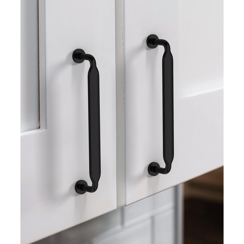 Coinkoly 10 Pack Matte Black Cabinet Handles 128MM Hole Centers