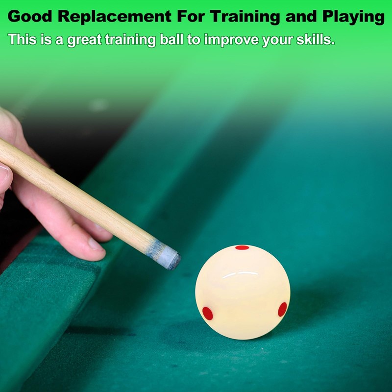 YGCQFH 2PCS Snooker Training Balls with Red Dots – 52.5mm/2.1in