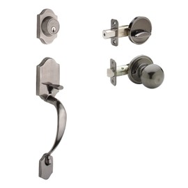Copper Creek HZ2610XBK-AN Heritage Front Entrance Handleset in Antique Nickle with Ball Knob Interior
