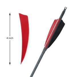 OBTOUTDOOR OUBOTER Pack of 60 Archery Arrow Feathers, 4 Inch Natural Feathers, Feathering, Right Wings, DIY for Bow Arrows (40 Red + 20 Black)