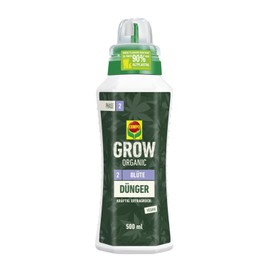 Compo COMPO GROW ORGANIC Blüte Dünger für Spezialkulturen - Dünger für Indoor & Outdoor - Spezialdünger für die Blütephase - organisch - 500ml, braun