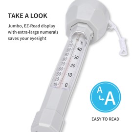 Floating Pool Thermometer with Rope Portable Floating Swimming Pool Thermometer Water Thermometer for Pool Easy Read Outdoor & Indoor Swimming Pool and Spas