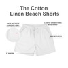 PLEPAN Mens 5 Inch Linen Shorts - Casual Elastic Waist