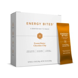 Isagenix Energy Bites - Healthy High-Protein Bars for Energy Support - Gluten-Free & Soy Free - Non-GMO & Vegan - Includes 65 mg of Green Tea Caffeine - Peanut Butter Chocolate Chip, 10 Count
